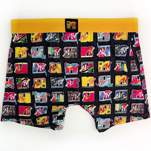 MTV Logo Crazy Boxer Briefs Mens Large Underwear Retro 90s TV Colorful Fun Gift - Picture 3 of 8